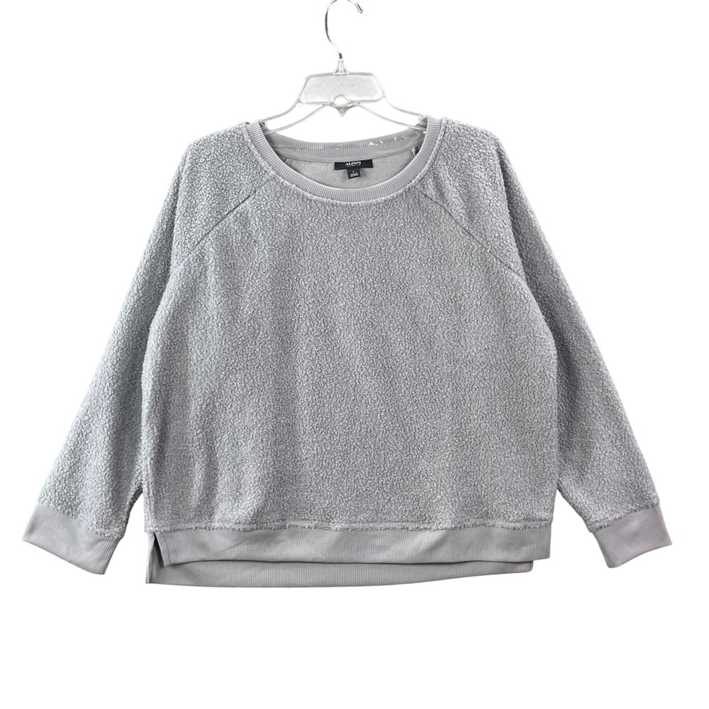 Alfani Intimates Sweatshirt Womens Large Purple Sherpa‎ Fleece Pullover Lounge L